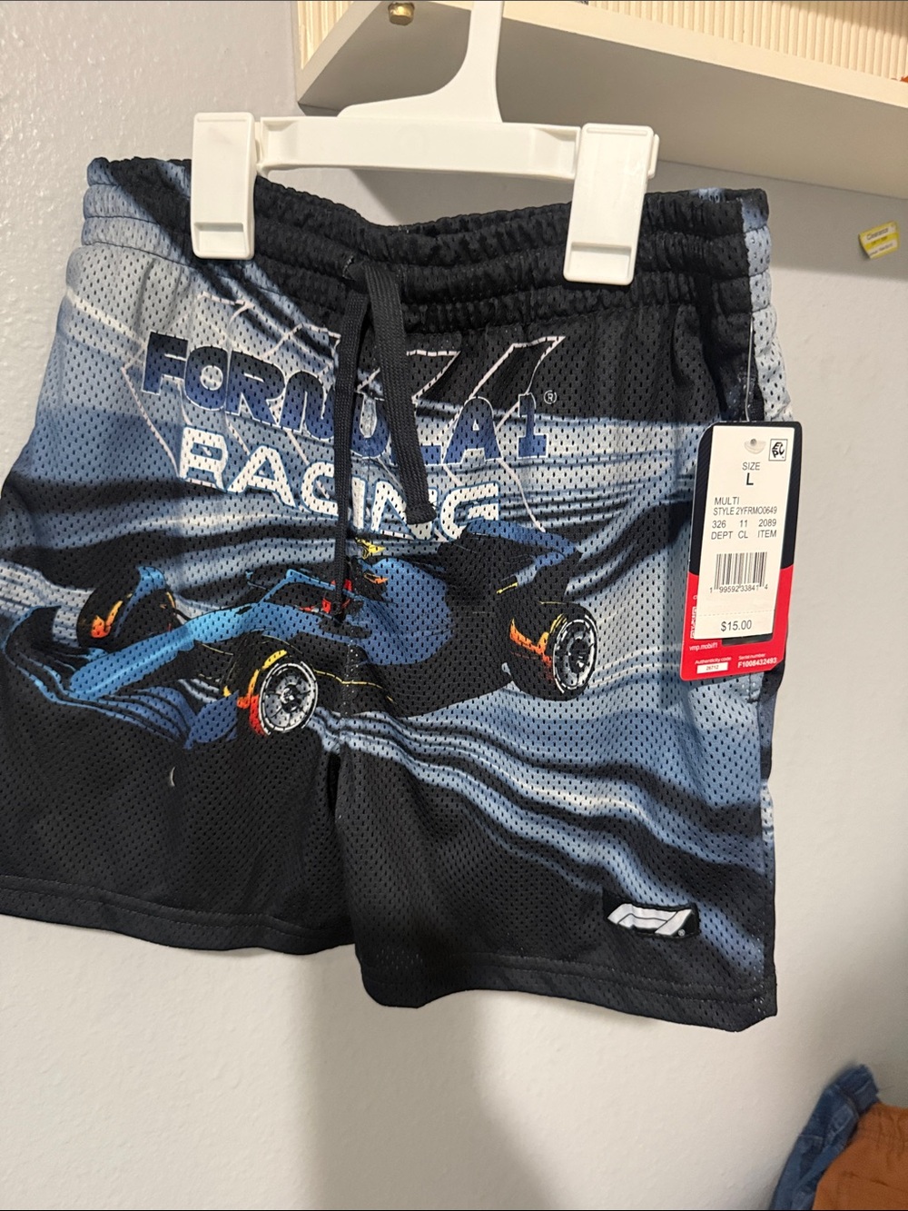 Formula Racing Boys' Black & Blue Mesh Athletic Shorts